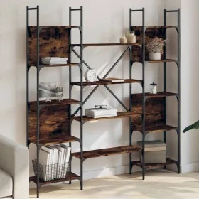 Smoked oak engineered wood shelf 155.5x24x166.5 cm by , Bookcases and shelves - Ref: Foro24-838860, Price: 97,16 €, Discount: %