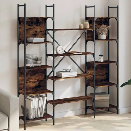 Smoked oak engineered wood shelf 155.5x24x166.5 cm by , Bookcases and shelves - Ref: Foro24-838860, Price: 97,16 €, Discount: %