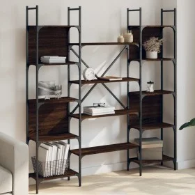 Smoked oak engineered wood shelf 155.5x24x166.5 cm by , Bookcases and shelves - Ref: Foro24-838862, Price: 100,33 €, Discount: %