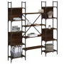 Estantería de madera ingeniería roble ahumado 155,5x24x166,5 cm de , Librerías y estanterías - Ref: Foro24-838862, Precio: 10...