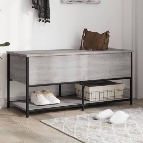 Banco de almacenaje madera ingeniería gris Sonoma 100x42,5x47cm