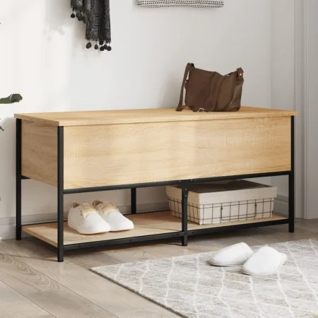 Engineered wood storage bench Sonoma oak 100x42.5x47 cm by , Benches for halls and storage - Ref: Foro24-839024, Price: 78,90...