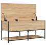 Bank mit Stauraum aus Holzwerkstoff, Sonoma-Eiche, 100 x 42,5 x 47 cm von , Bänke für Hallen und Lager - Ref: Foro24-839024, ...