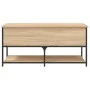 Bank mit Stauraum aus Holzwerkstoff, Sonoma-Eiche, 100 x 42,5 x 47 cm von , Bänke für Hallen und Lager - Ref: Foro24-839024, ...