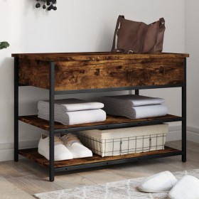 Shoe bench engineered wood smoked oak 70x42.5x50 cm by , Benches for halls and storage - Ref: Foro24-839030, Price: 57,64 €, ...