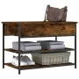 Schuhbank aus Holzwerkstoff, geräucherte Eiche, 70 x 42,5 x 50 cm von , Bänke für Hallen und Lager - Ref: Foro24-839030, Prei...