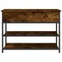 Schuhbank aus Holzwerkstoff, geräucherte Eiche, 70 x 42,5 x 50 cm von , Bänke für Hallen und Lager - Ref: Foro24-839030, Prei...