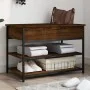 Shoe bench engineered wood smoked oak 70x42.5x50 cm by , Benches for halls and storage - Ref: Foro24-839032, Price: 58,16 €, ...