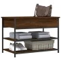Shoe bench engineered wood smoked oak 70x42.5x50 cm by , Benches for halls and storage - Ref: Foro24-839032, Price: 58,16 €, ...