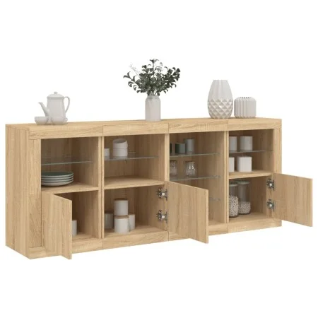 Sideboard mit LED-Leuchten Sonoma-Eiche 164x37x67 cm von , Sideboards - Ref: Foro24-3209053, Preis: 221,71 €, Rabatt: %