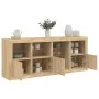 Sideboard mit LED-Leuchten Sonoma-Eiche 164x37x67 cm von , Sideboards - Ref: Foro24-3209053, Preis: 221,71 €, Rabatt: %