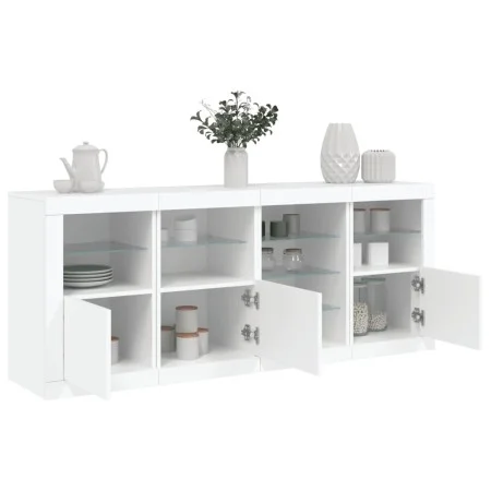 Sideboard with white LED lights 164x37x67 cm by , Sideboards - Ref: Foro24-3209051, Price: 224,10 €, Discount: %