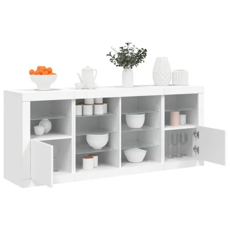Sideboard with white LED lights 163x37x67 cm by , Sideboards - Ref: Foro24-3209093, Price: 187,57 €, Discount: %