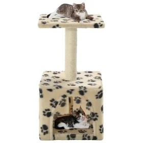 Cat scratching post with sisal post 55 cm beige prints by vidaXL, Cat furniture - Ref: Foro24-170540, Price: 23,45 €, Discoun...