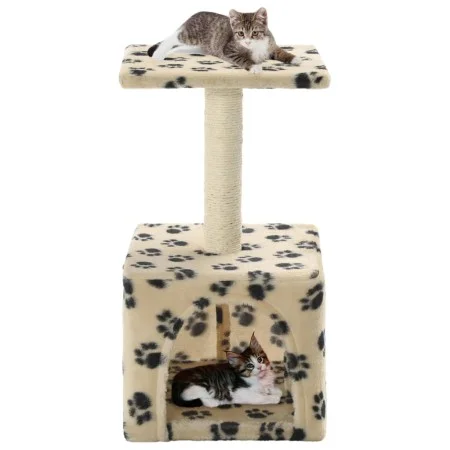Katzenkratzbaum mit Sisalstamm 55 cm beige Drucke von vidaXL, Katzenmöbel - Ref: Foro24-170540, Preis: 23,45 €, Rabatt: %