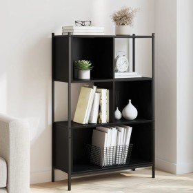 Black engineered wood shelf 72x28x109 cm by , Bookcases and shelves - Ref: Foro24-838883, Price: 63,66 €, Discount: %