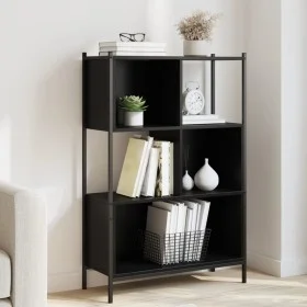 Black engineered wood shelf 72x28x109 cm by , Bookcases and shelves - Ref: Foro24-838883, Price: 62,99 €, Discount: %