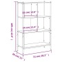 Schwarzes Holzwerkstoffregal 72x28x109 cm von , Bücherregale und Regale - Ref: Foro24-838883, Preis: 63,66 €, Rabatt: %
