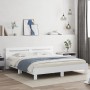 White engineered wood bed frame with headboard 200x200cm by , Beds and slatted bases - Ref: Foro24-3207392, Price: 135,14 €, ...