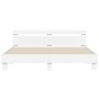 White engineered wood bed frame with headboard 200x200cm by , Beds and slatted bases - Ref: Foro24-3207392, Price: 135,14 €, ...