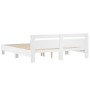 White engineered wood bed frame with headboard 200x200cm by , Beds and slatted bases - Ref: Foro24-3207392, Price: 135,14 €, ...