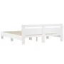 White engineered wood bed frame with headboard 200x200cm by , Beds and slatted bases - Ref: Foro24-3207392, Price: 134,30 €, ...