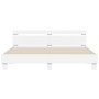 Bed frame with headboard and white LED lights 200x200 cm by , Beds and slatted bases - Ref: Foro24-3207518, Price: 152,16 €, ...
