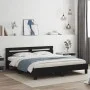 Estructura de cama cabecero y luces LED negra 180x200 cm de , Camas y somieres - Ref: Foro24-3207526, Precio: 214,79 €, Descu...