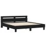 Estructura de cama cabecero y luces LED negra 180x200 cm de , Camas y somieres - Ref: Foro24-3207526, Precio: 214,79 €, Descu...