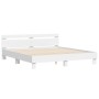 Bettgestell mit Kopfteil und weißen LED-Leuchten 160x200 cm von , Betten und Lattenroste - Ref: Foro24-3207532, Preis: 146,36...