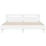 Bed frame with headboard and white LED lights 160x200 cm by , Beds and slatted bases - Ref: Foro24-3207532, Price: 144,41 €, ...