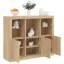 Sideboard with LED light 3 pieces engineered wood sonoma oak by , Sideboards - Ref: Foro24-3209102, Price: 216,99 €, Discount: %