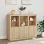 Sideboard with LED light 3 pieces engineered wood sonoma oak by , Sideboards - Ref: Foro24-3209102, Price: 216,99 €, Discount: %