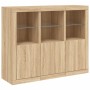 Sideboard mit LED-Licht, 3-teilig, Holzwerkstoff Sonoma-Eiche von , Sideboards - Ref: Foro24-3209102, Preis: 220,98 €, Rabatt: %