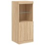 Sideboard with LED light 3 pieces engineered wood sonoma oak by , Sideboards - Ref: Foro24-3209102, Price: 222,74 €, Discount: %