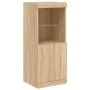 Sideboard with LED light 3 pieces engineered wood sonoma oak by , Sideboards - Ref: Foro24-3209102, Price: 216,99 €, Discount: %