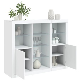 Sideboards with LED lights 3 pieces white engineered wood by , Sideboards - Ref: Foro24-3209121, Price: 244,36 €, Discount: %
