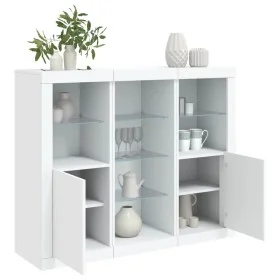 Sideboards with LED lights 3 pieces white engineered wood by , Sideboards - Ref: Foro24-3209121, Price: 232,78 €, Discount: %