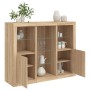 Sideboard mit LED-Licht, 3-teilig, Holzwerkstoff Sonoma-Eiche von , Sideboards - Ref: Foro24-3209123, Preis: 205,54 €, Rabatt: %