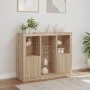 Sideboard with LED light 3 pieces engineered wood sonoma oak by , Sideboards - Ref: Foro24-3209123, Price: 201,31 €, Discount: %