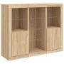 Sideboard with LED light 3 pieces engineered wood sonoma oak by , Sideboards - Ref: Foro24-3209123, Price: 201,31 €, Discount: %
