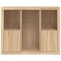 Sideboard mit LED-Licht, 3-teilig, Holzwerkstoff Sonoma-Eiche von , Sideboards - Ref: Foro24-3209123, Preis: 205,54 €, Rabatt: %