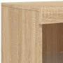 Sideboard with LED light 3 pieces engineered wood sonoma oak by , Sideboards - Ref: Foro24-3209123, Price: 201,31 €, Discount: %