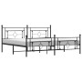 Black metal headboard and footboard bed frame 193x203 cm by , Beds and slatted bases - Ref: Foro24-374363, Price: 135,85 €, D...