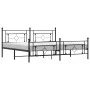 Black metal headboard and footboard bed frame 193x203 cm by , Beds and slatted bases - Ref: Foro24-374363, Price: 133,77 €, D...