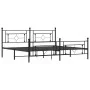 Black metal headboard and footboard bed frame 193x203 cm by , Beds and slatted bases - Ref: Foro24-374363, Price: 133,77 €, D...