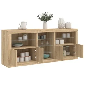 Sideboard mit LED-Leuchten Sonoma-Eiche 162x37x67 cm von , Sideboards - Ref: Foro24-3209032, Preis: 188,99 €, Rabatt: %
