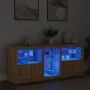 Sideboard with LED lights Sonoma oak 162x37x67 cm by , Sideboards - Ref: Foro24-3209032, Price: 188,99 €, Discount: %