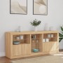 Sideboard with LED lights Sonoma oak 162x37x67 cm by , Sideboards - Ref: Foro24-3209032, Price: 178,14 €, Discount: %