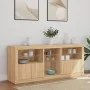 Sideboard with LED lights Sonoma oak 162x37x67 cm by , Sideboards - Ref: Foro24-3209032, Price: 188,99 €, Discount: %